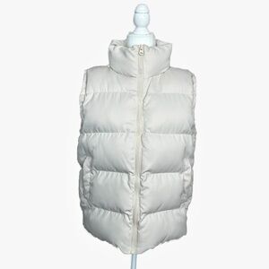 PUFFER VEST ZIP UP IN CREAM SIZE SMALL